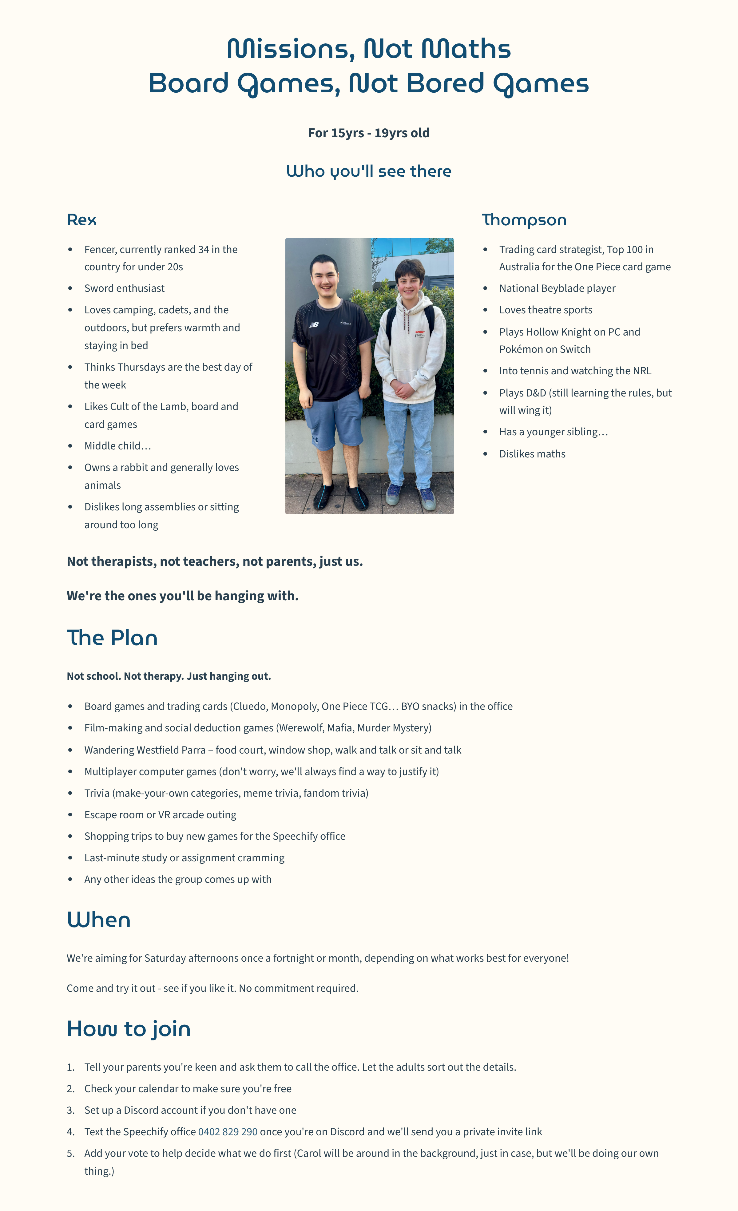 Workshops team collaboration